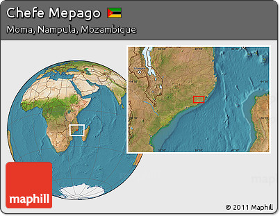 Satellite Location Map of Chefe Mepago