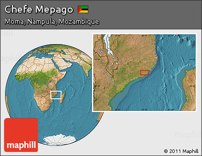 Satellite Location Map of Chefe Mepago