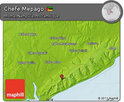 Physical Map of Chefe Mepago
