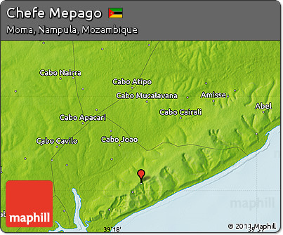 Physical Map of Chefe Mepago