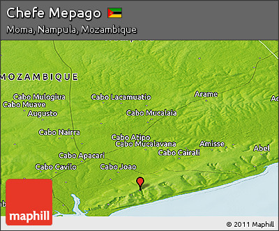Physical Panoramic Map of Chefe Mepago