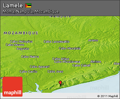 Physical Panoramic Map of Lamele