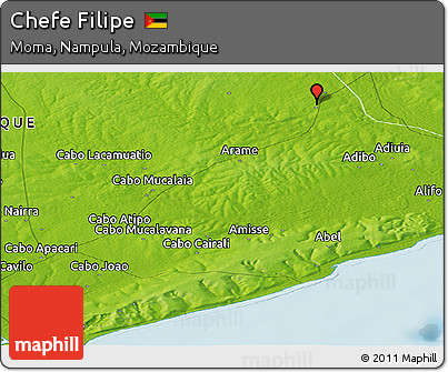 Physical Panoramic Map of Chefe Filipe