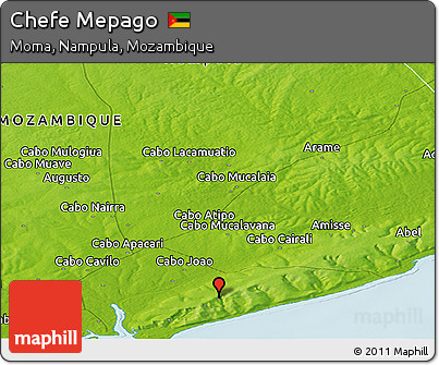 Physical Panoramic Map of Chefe Mepago