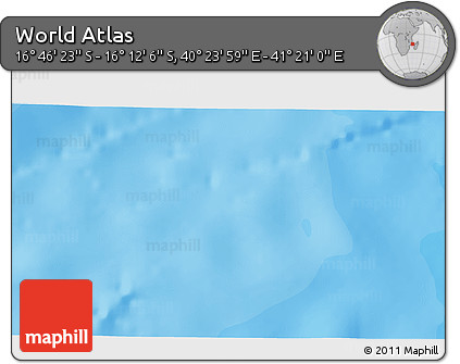 Political 3D Map of the Area around 16° 29' 14" S, 40° 52' 30" E