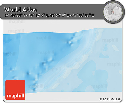 Political 3D Map of the Area around 16° 29' 14" S, 43° 25' 29" E