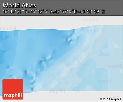 Political 3D Map of the Area around 16° 29' 14" S, 43° 25' 29" E