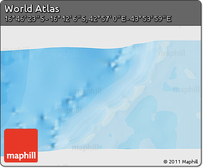 Political 3D Map of the Area around 16° 29' 14" S, 43° 25' 29" E