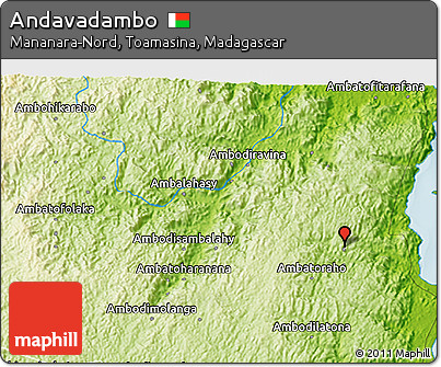 Physical 3D Map of Andavadambo