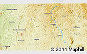 Physical 3D Map of the area around 16° 29' 14" S, 50° 4' 30" W
