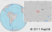 Gray Location Map of the area around 16° 29' 14" S, 50° 4' 30" W