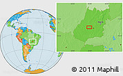 Political Location Map of the area around 16° 29' 14" S, 50° 4' 30" W