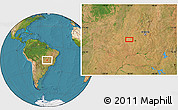 Satellite Location Map of the area around 16° 29' 14" S, 50° 4' 30" W
