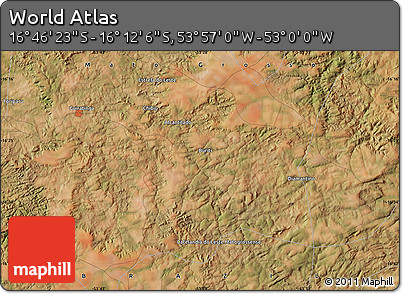 Satellite Map of the Area around 16° 29' 14" S, 53° 28' 30" W