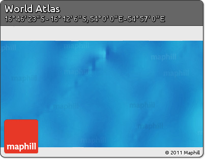 Physical 3D Map of the Area around 16° 29' 14" S, 54° 28' 30" E