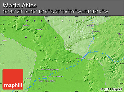 Political Map of the Area around 16° 29' 14" S, 55° 10' 29" W