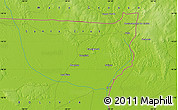 Physical Map of the area around 16° 29' 14" S, 58° 34' 30" W