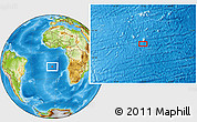 Physical Location Map of the area around 16° 29' 14" S, 5° 52' 30" W