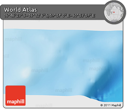 Physical 3D Map of the Area around 16° 29' 14" S, 60° 25' 29" E