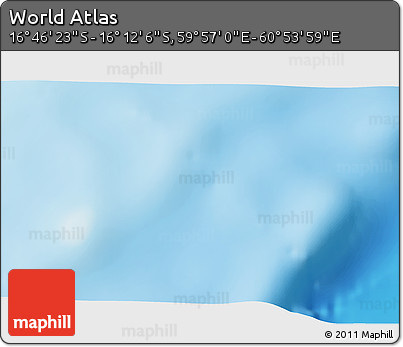 Physical 3D Map of the Area around 16° 29' 14" S, 60° 25' 29" E