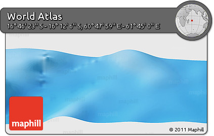 Physical Panoramic Map of the Area around 16° 29' 14" S, 61° 16' 29" E