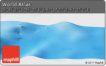 Physical Panoramic Map of the Area around 16° 29' 14" S, 61° 16' 29" E