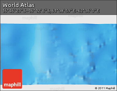Physical 3D Map of the Area around 16° 29' 14" S, 62° 7' 30" E