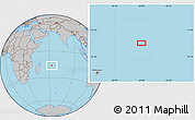 Gray Location Map of the area around 16° 29' 14" S, 62° 58' 30" E