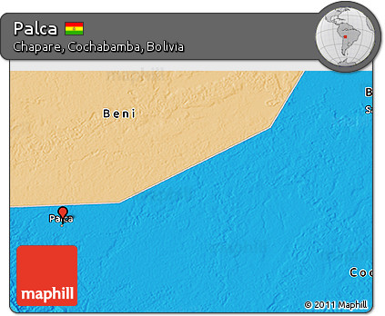 Political 3D Map of Palca