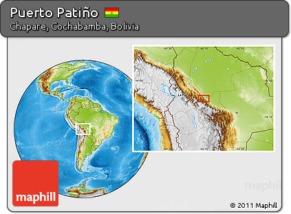 Physical Location Map of Puerto Patiño