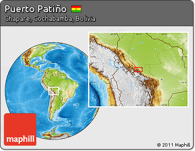Physical Location Map of Puerto Patiño