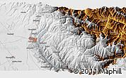 Physical 3D Map of the area around 16° 29' 14" S, 67° 55' 30" W