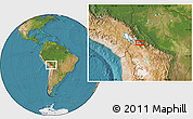 Satellite Location Map of the area around 16° 29' 14" S, 67° 55' 30" W