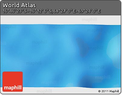 Physical 3D Map of the Area around 16° 29' 14" S, 68° 55' 30" E