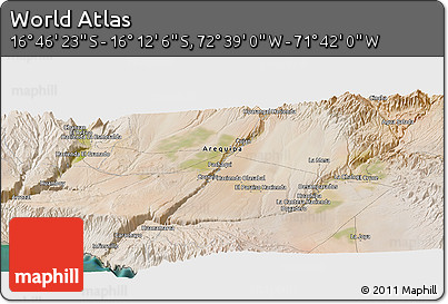 Satellite Panoramic Map of the Area around 16° 29' 14" S, 72° 10' 30" W