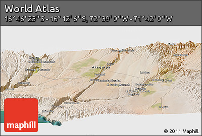 Satellite Panoramic Map of the Area around 16° 29' 14" S, 72° 10' 30" W