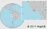 Gray Location Map of the area around 16° 29' 14" S, 73° 52' 30" W