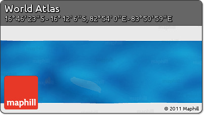 Physical Panoramic Map of the Area around 16° 29' 14" S, 83° 22' 30" E