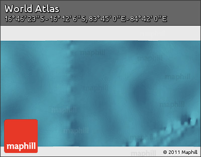 Satellite 3D Map of the Area around 16° 29' 14" S, 84° 13' 29" E