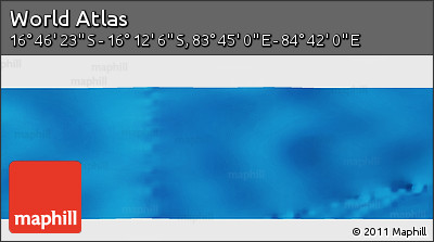 Physical Panoramic Map of the Area around 16° 29' 14" S, 84° 13' 29" E
