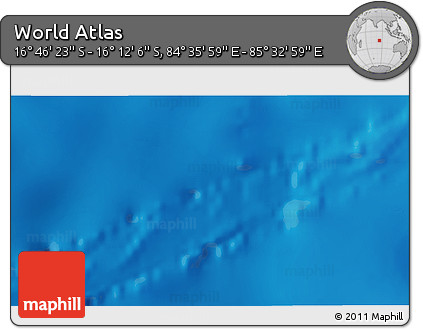 Physical 3D Map of the Area around 16° 29' 14" S, 85° 4' 29" E