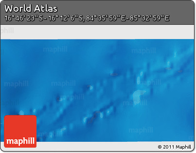 Physical 3D Map of the Area around 16° 29' 14" S, 85° 4' 29" E