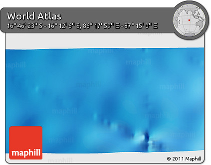 Physical 3D Map of the Area around 16° 29' 14" S, 86° 46' 30" E