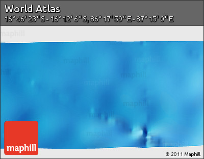 Physical 3D Map of the Area around 16° 29' 14" S, 86° 46' 30" E