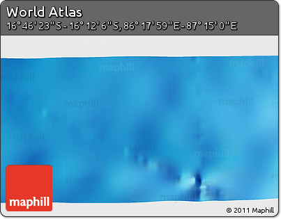 Physical 3D Map of the Area around 16° 29' 14" S, 86° 46' 30" E
