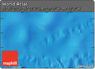 Physical Map of the Area around 16° 29' 14" S, 89° 10' 30" W