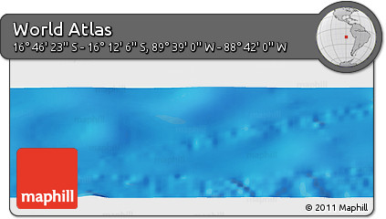 Shaded Relief Panoramic Map of the Area around 16° 29' 14" S, 89° 10' 30" W