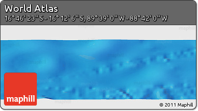 Shaded Relief Panoramic Map of the Area around 16° 29' 14" S, 89° 10' 30" W