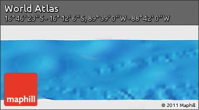 Shaded Relief Panoramic Map of the Area around 16° 29' 14" S, 89° 10' 30" W