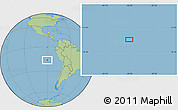 Savanna Style Location Map of the area around 16° 29' 14" S, 90° 52' 30" W